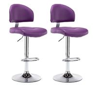 Vidaxl taburetes de cocina 2 unidades cuero sintético morado