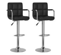 Vidaxl taburetes de cocina 2 unidades cuero sintético negro