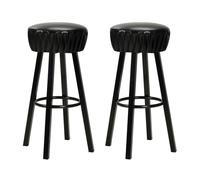 Vidaxl taburetes de cocina 2 unidades cuero sintético negro