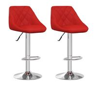 Vidaxl taburetes de cocina 2 unidades cuero sintético rojo vino tinto