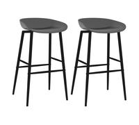 Vidaxl taburetes de cocina 2 unidades gris