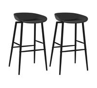 Vidaxl taburetes de cocina 2 unidades negro
