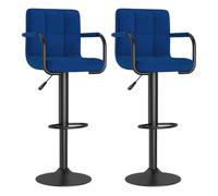 Vidaxl taburetes de cocina 2 unidades tela azul