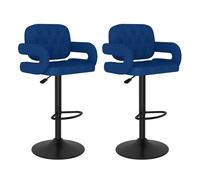Vidaxl taburetes de cocina 2 unidades tela azul