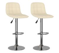 Vidaxl taburetes de cocina 2 unidades tela crema