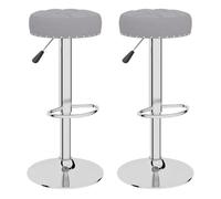 Vidaxl taburetes de cocina 2 unidades tela gris