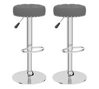 Vidaxl taburetes de cocina 2 unidades tela gris oscuro