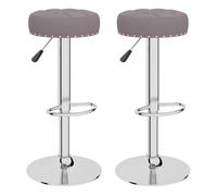 Vidaxl taburetes de cocina 2 unidades tela gris taupé