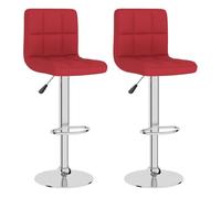 Vidaxl taburetes de cocina 2 unidades tela rojo vino tinto