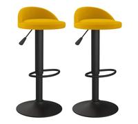 Vidaxl taburetes de cocina 2 unidades terciopelo amarillo