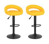 Vidaxl taburetes de cocina 2 unidades terciopelo amarillo mostaza