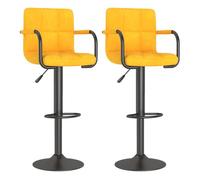 Vidaxl taburetes de cocina 2 unidades terciopelo amarillo mostaza