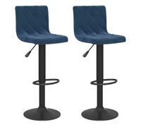 vidaXL Taburetes de Cocina 2 Unidades Terciopelo Azul, Silla, Silla de mostrador, Silla de Pub, sillas, sillas de mostrador, sillas de Pub