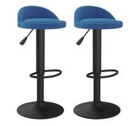 vidaXL 2X Taburetes de Cocina Casa Bistró Pub Restaurante Mostrador Asiento Reposapiés Silla Alta de Bar Moderno Ajustable Terciopelo Azul
