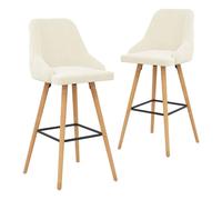 Vidaxl taburetes de cocina 2 unidades terciopelo crema