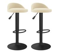 Vidaxl taburetes de cocina 2 unidades terciopelo crema