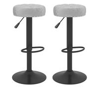 Vidaxl taburetes de cocina 2 unidades terciopelo gris