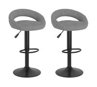 Vidaxl taburetes de cocina 2 unidades terciopelo gris claro