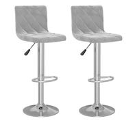 Vidaxl taburetes de cocina 2 unidades terciopelo gris claro