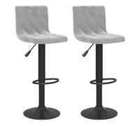 vidaXL Taburetes de cocina Terciopelo gris claro – 2 unidades