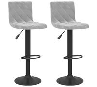 vidaXL Taburetes de cocina Terciopelo gris claro – 2 unidades
