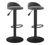 Vidaxl taburetes de cocina 2 unidades terciopelo gris oscuro