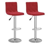 Vidaxl taburetes de cocina 2 unidades terciopelo rojo tinto