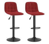 Vidaxl taburetes de cocina 2 unidades terciopelo rojo tinto