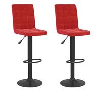 Vidaxl taburetes de cocina 2 unidades terciopelo rojo vino tinto