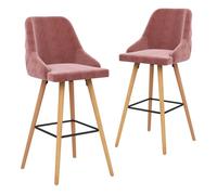 Vidaxl taburetes de cocina 2 unidades terciopelo rosa