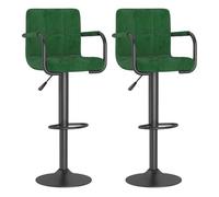 Vidaxl taburetes de cocina 2 unidades terciopelo verde oscuro