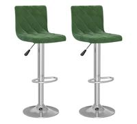Vidaxl taburetes de cocina 2 unidades terciopelo verde oscuro
