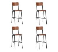 Vidaxl taburetes de cocina 4 unidades madera contrachapada y acero