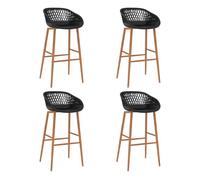 Vidaxl taburetes de cocina 4 unidades negro