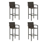 vidaXL 4X Taburetes de Cocina Bar Silla Mostrador Pub Bistró Comedor Simplista Reposapiés Asiento Estable Robusta Ratán Sintético Marrón