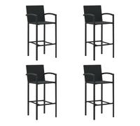 Vidaxl taburetes de cocina 4 unidades ratán sintético negro