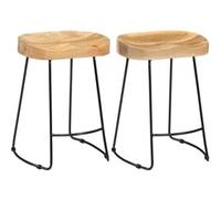 vidaxl Taburetes de cocina gavin 2 unidades madera maciza de mango
