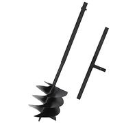 vidaXL Taladro de tierra 250 mm con mango de acero negro – Compatible portabrocas estándar