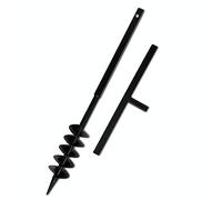 vidaXL Taladro de Tierra Espiral Doble con Mango para Plantar Acero 100 mm, Negro, 141024