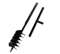 vidaXL Taladro Negro De Tierra De Acero Con Mango 150 mm Tres Espirales