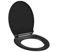 vidaXL Tapa de Inodoro de Cierre Suave y Desenganche Rápido Negra Baño Váter Estándar Accesorios Fontanería Ideal Hogar Restaurante Hotel Comercio