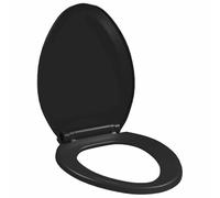 vidaXL Tapa de Inodoro de Cierre Suave y Desenganche Rápido Negra Baño Váter Estándar Accesorios Fontanería Ideal Hogar Restaurante Hotel Comercio