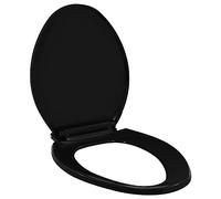 vidaXL Tapa de Inodoro de Cierre Suave y Desenganche Rápido Negra Baño Váter Estándar Accesorios Fontanería Ideal Hogar Restaurante Hotel Comercio