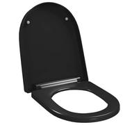 vidaXL Tapa de Inodoro de Cierre Suave y Desenganche Rápido Negra Baño Váter Estándar Accesorios Fontanería Ideal Hogar Restaurante Hotel Comercio