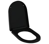 vidaXL Tapa de Inodoro de Cierre Suave y Desenganche Rápido Negra Baño Váter Estándar Accesorios Fontanería Ideal Hogar Restaurante Hotel Comercio