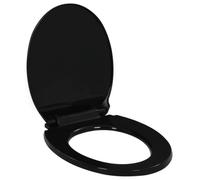 vidaXL Tapa de Inodoro de Cierre Suave y Desenganche Rápido Negra Baño Váter Estándar Accesorios Fontanería Ideal Hogar Restaurante Hotel Comercio