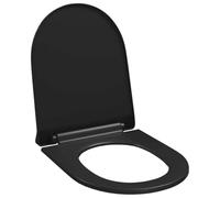 vidaXL Tapa de Váter de Cierre Suave y Desenganche Rápido Negra Baño Inodoro Estándar Accesorios Fontanería Ideal Hogar Restaurante Hotel Comercio