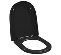 vidaXL Tapa Inodoro con Asiento WC Cierre Suave Lento Taza Váter Forma U Cuarto de Baño Montaje Desmontaje Rápidos Limpieza Fácil Plástico PP Negro
