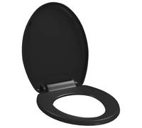 vidaXL Tapa WC Váter Asiento Inodoro Cierre Suave Lento Silencioso Taza Water Universal Cuarto de Baño Plástico Duro Polipropileno Resistente Negro