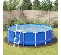 vidaXL Tapiz de Suelo Piscina geotextil de poliéster Gris Claro Ø550cm, Lona Suelo Piscina, Protector de Suelo para Piscina, Alfombra de Piscina